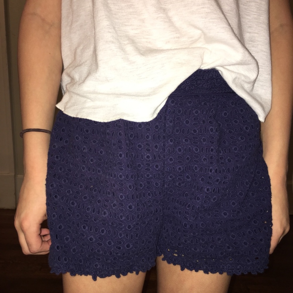 Navy blue lace shorts